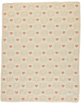 BEBE ORGANIC HEART PRINT PATCHWORK BLANKET